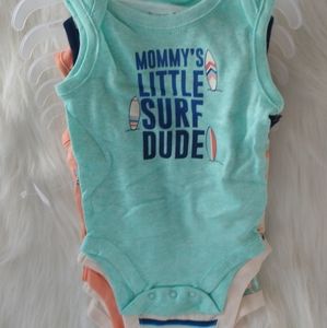 Baby onesie 5 PC set mommy's little surf dude.